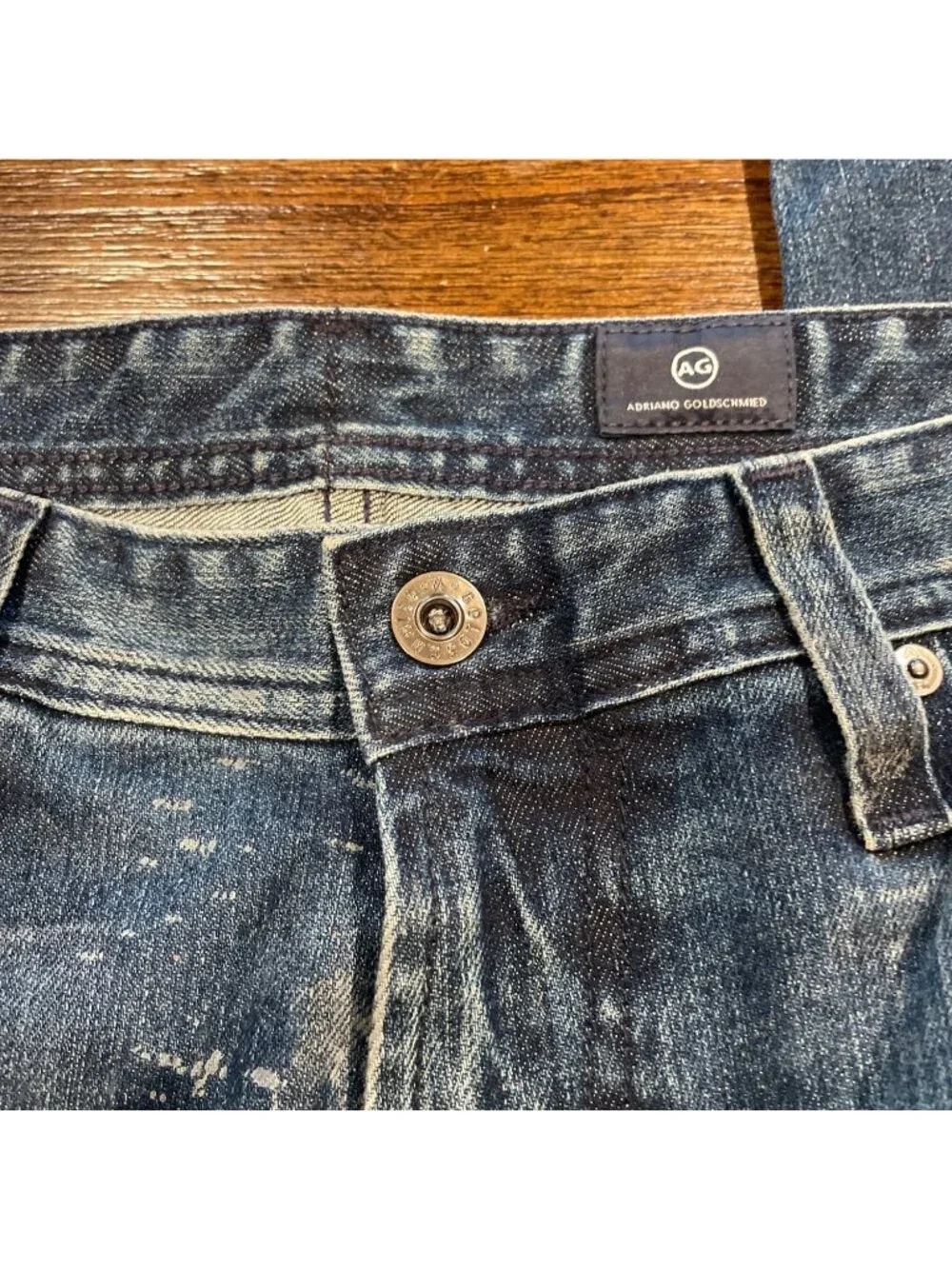 AG Owens Athletic Jean Mens 32x33 Paint Splatter Festival Grunge Distressed